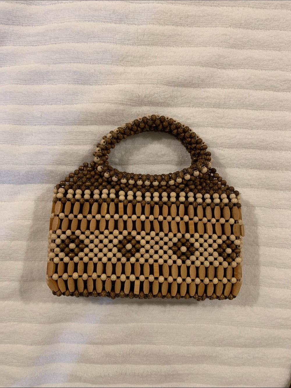 Vintage wooden Beaded Handbag​